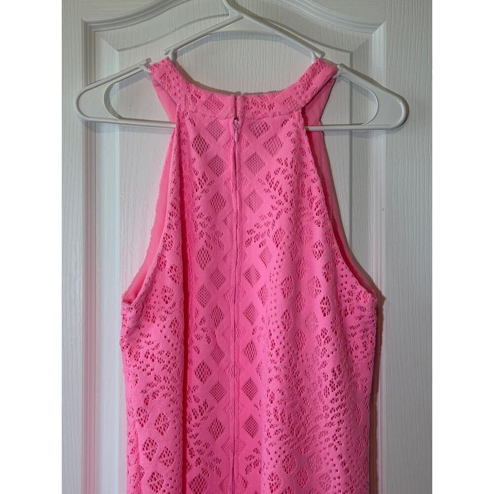 Lilly Pulitzer Rayanne Shift Dress Pelican Pink Pineapple Geo Lace Sz Large - Picture 6 of 8